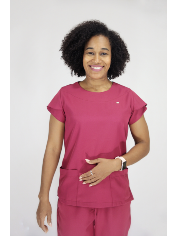  Scrub Feminino Ruth - Gabardine - Borgonha - Image 7