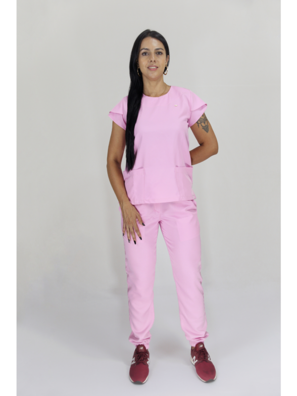  Scrub Feminino Ruth - Gabardine - Rosa Chiclete - Image 2
