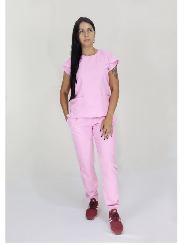  Scrub Feminino Ruth - Gabardine - Rosa Chiclete - Image 3