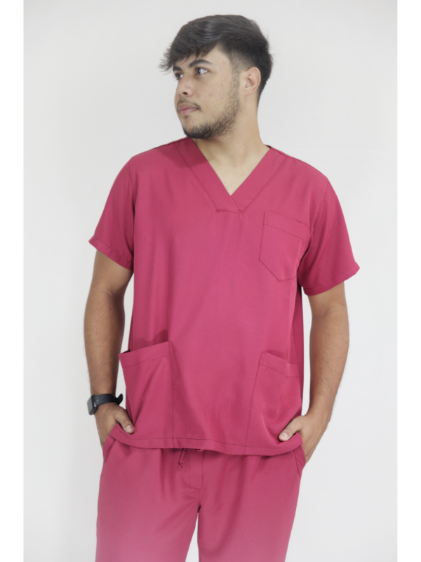 Scrub Masculino V1 - Tricoline - Marsala - Image 3