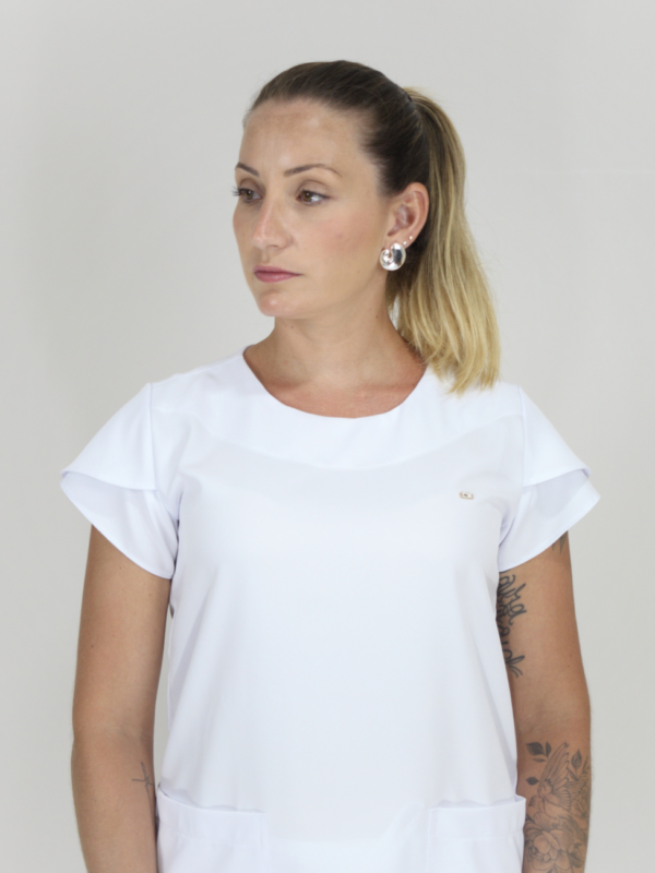  Scrub Feminino Ruth - Gabardine - Branco - Image 2