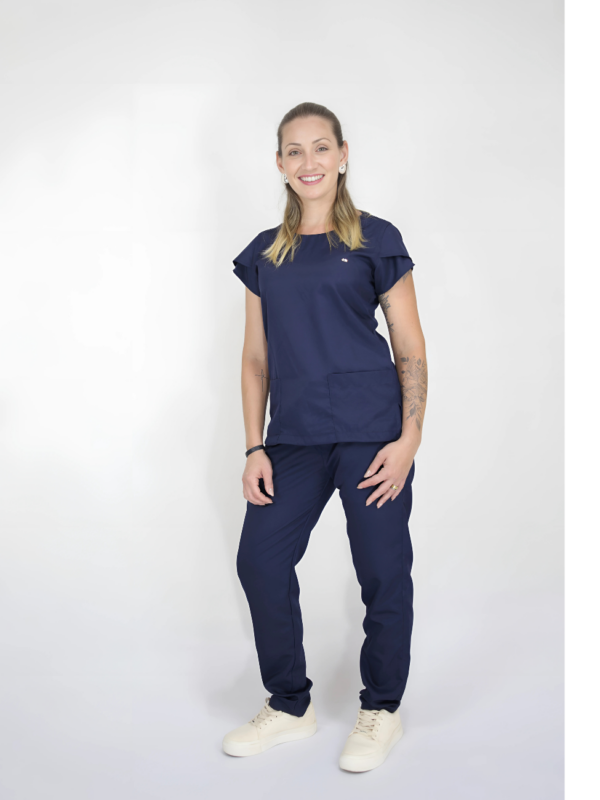  Scrub Feminino Ruth - Gabardine - Azul Marinho - Image 2