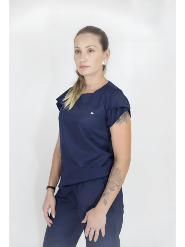  Scrub Feminino Ruth - Gabardine - Azul Marinho - Image 6