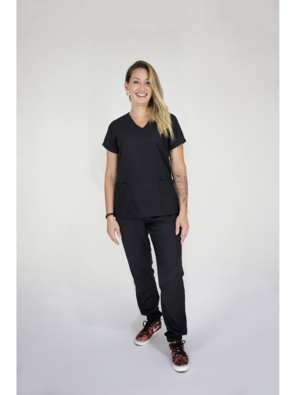  Scrub Feminino V10 - Gabardine - Preto - Image 3