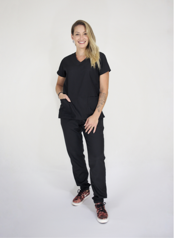  Scrub Feminino V10 - Gabardine - Preto - Image 4