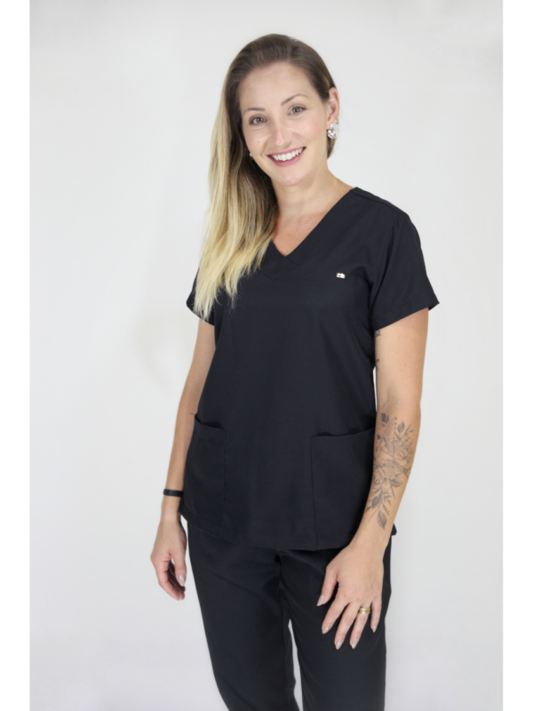  Scrub Feminino V10 - Gabardine - Preto - Image 6