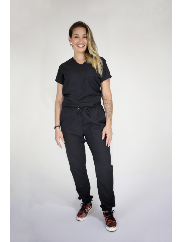  Scrub Feminino V10 - Gabardine - Preto - Image 7