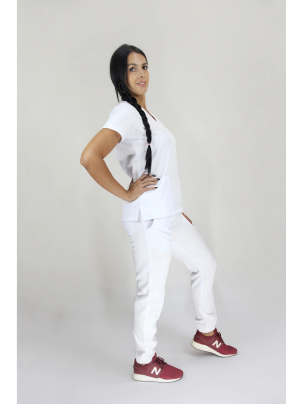  Scrub Feminino V10 - Gabardine - Branco - Image 7