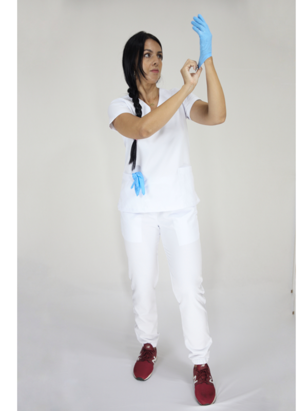  Scrub Feminino V10 - Gabardine - Branco - Image 2