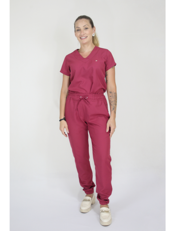 Scrub Feminino V30 - Gabardine - Borgonha - Image 10