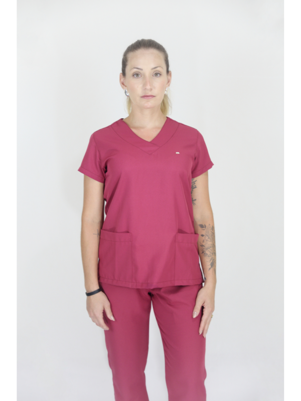 Scrub Feminino V30 - Gabardine - Borgonha - Image 9
