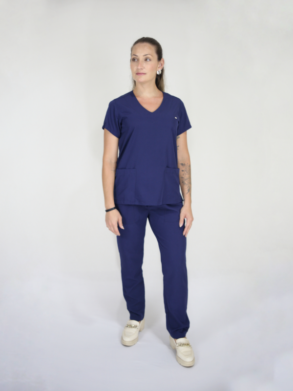 Scrub Feminino V10 - Tricoline - Azul Marinho - Image 4