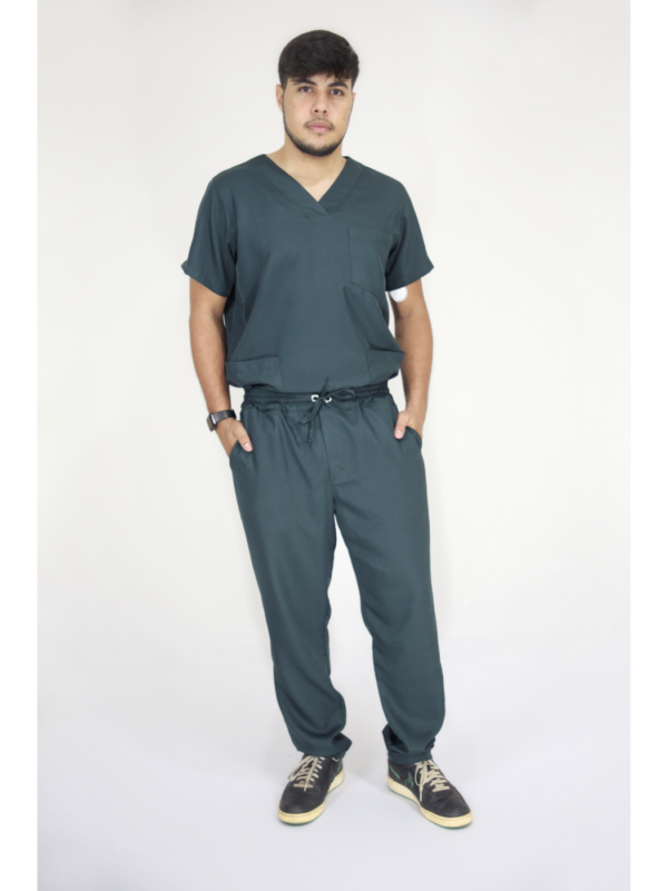 Scrub Masculino V1 - Gabardine - Chumbo - Image 4