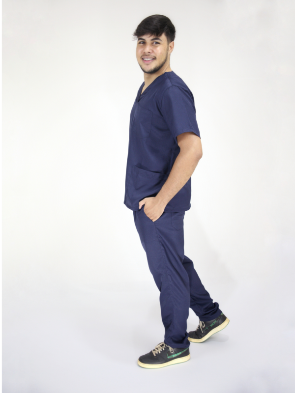 Scrub Masculino V1 - Gabardine - Azul Marinho - Image 2