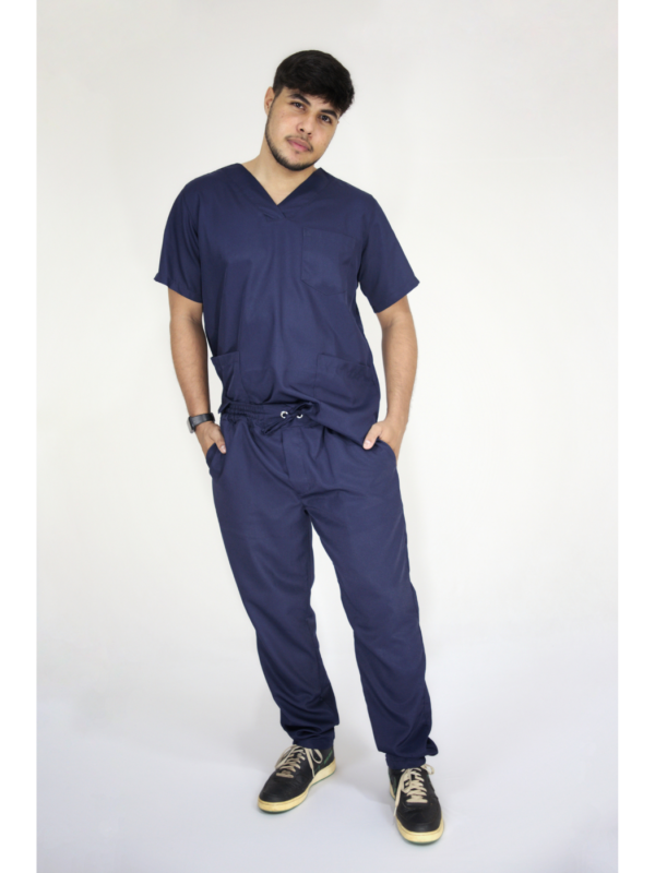 Scrub Masculino V1 - Gabardine - Azul Marinho - Image 4