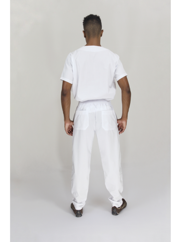 Scrub Masculino V1 - Tricoline - Branco - Image 3
