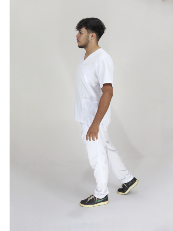 Scrub Masculino V1 - Gabardine - Branco - Image 2