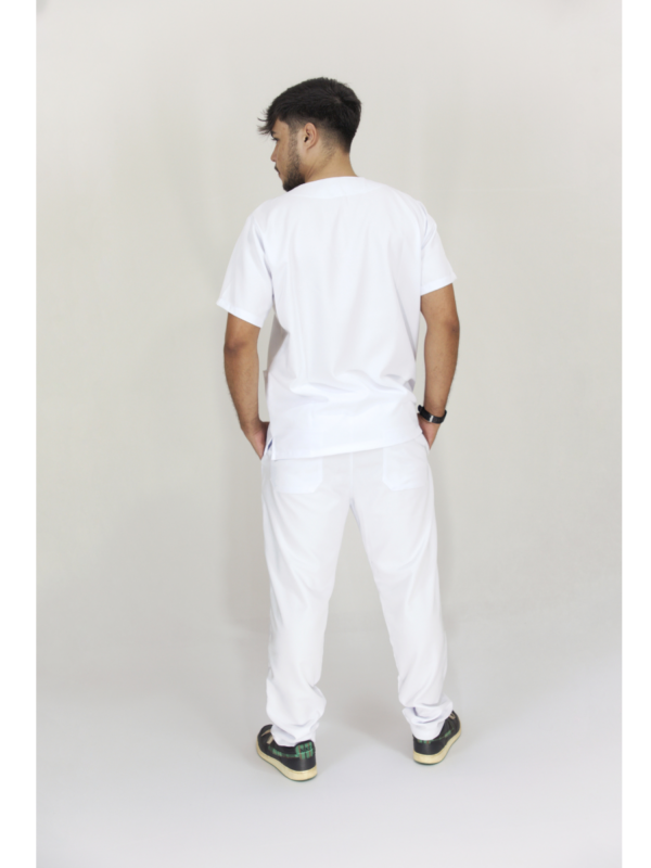 Scrub Masculino V1 - Gabardine - Branco - Image 4