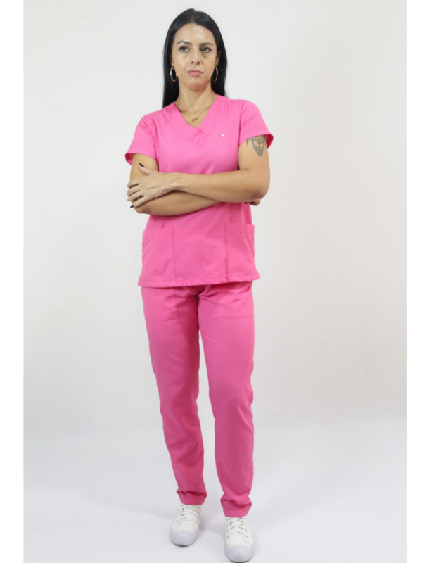  Scrub Feminino V30 Amarradinho - Tricoline - Pink - Image 5
