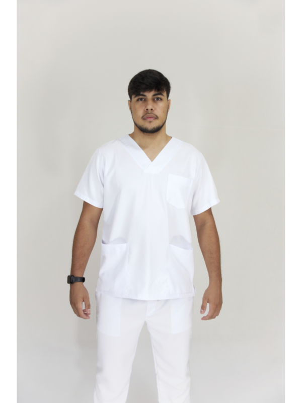 Scrub Masculino V1 - Gabardine - Branco - Image 6
