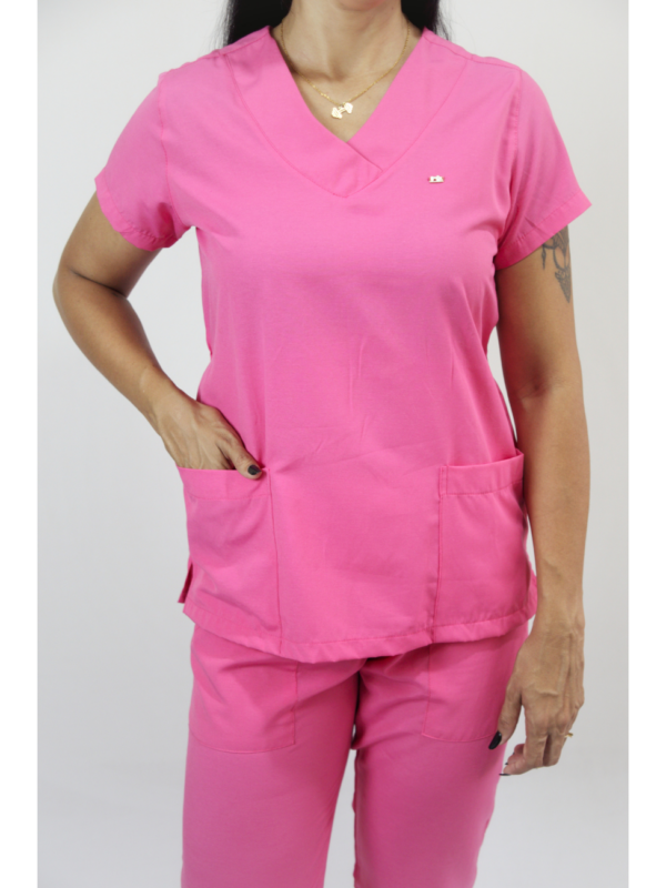  Scrub Feminino V30 Amarradinho - Tricoline - Pink - Image 4
