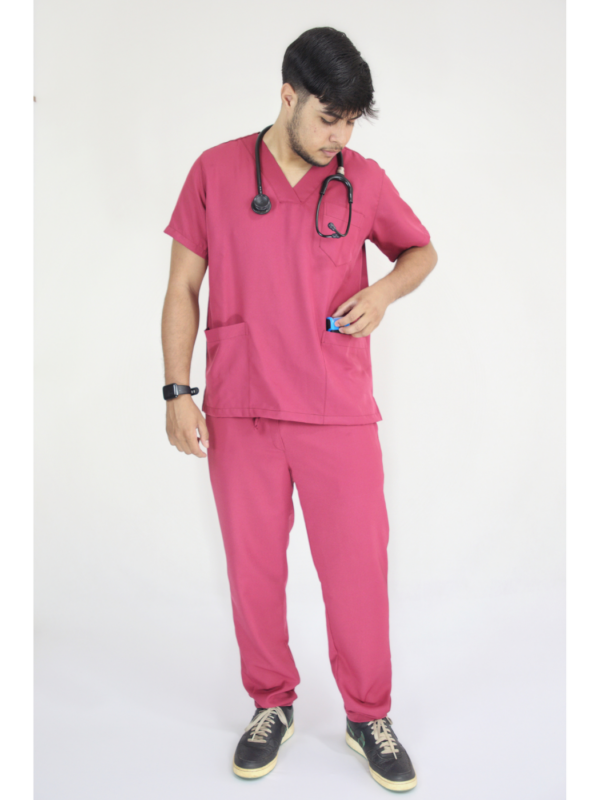 Scrub Masculino V1 - Tricoline - Marsala - Image 5