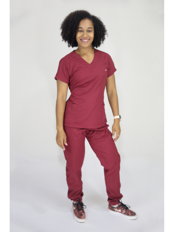  Scrub Feminino V30 Amarradinho - Tricoline - Marsala - Image 2