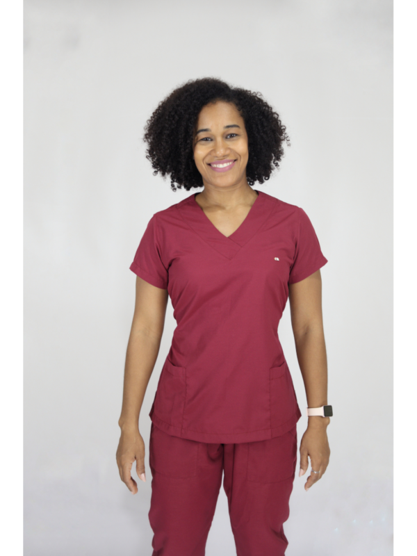  Scrub Feminino V30 Amarradinho - Tricoline - Marsala - Image 3