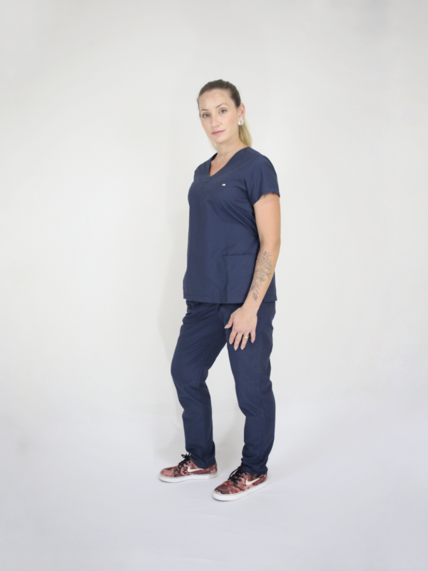  Scrub Feminino V30 Amarradinho- Tricoline - Azul Marinho - Image 2