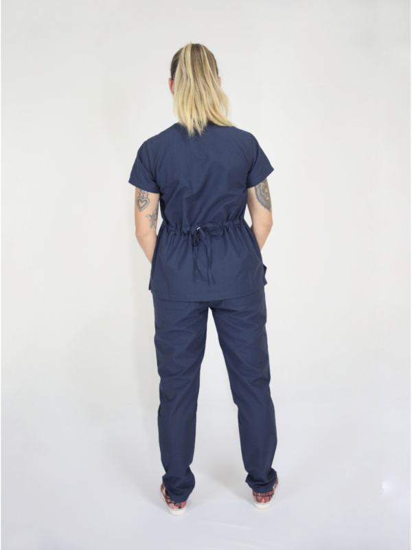  Scrub Feminino V30 Amarradinho- Tricoline - Azul Marinho - Image 4