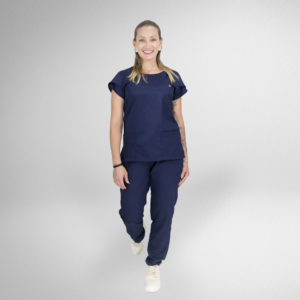  Scrub Feminino Ruth - Gabardine - Azul Marinho