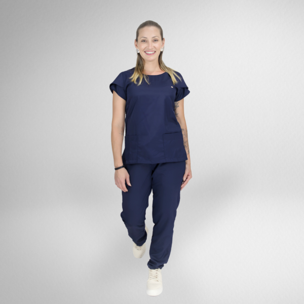  Scrub Feminino Ruth - Gabardine - Azul Marinho