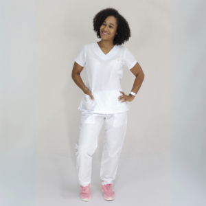  Scrub Feminino V30- Amarradinho - Tricoline - Branco