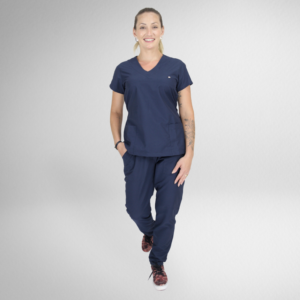  Scrub Feminino V30 Amarradinho- Tricoline - Azul Marinho
