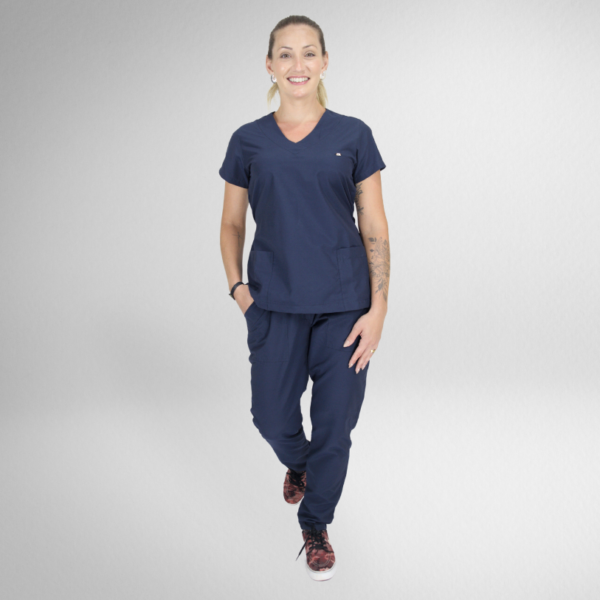  Scrub Feminino V30 Amarradinho- Tricoline - Azul Marinho