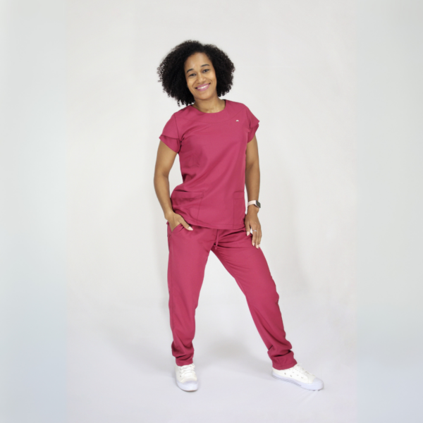  Scrub Feminino Ruth - Gabardine - Borgonha