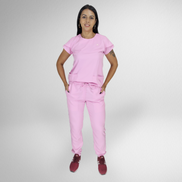  Scrub Feminino Ruth - Gabardine - Rosa Chiclete