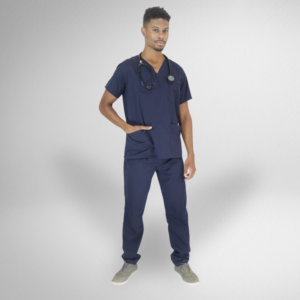 Scrub Masculino V1 - Tricoline - Azul Marinho