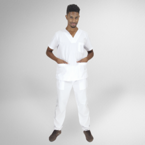 Scrub Masculino V1 - Tricoline - Branco