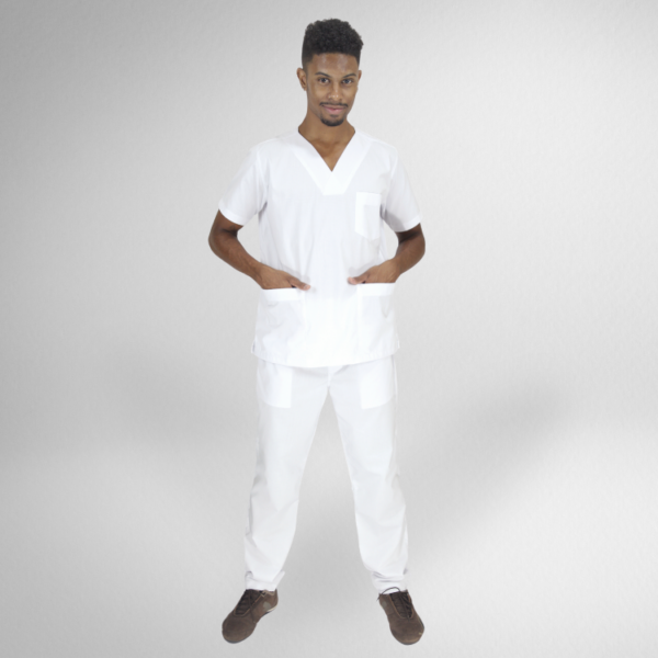Scrub Masculino V1 - Tricoline - Branco