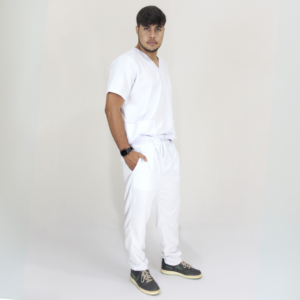Scrub Masculino V1 - Gabardine - Branco