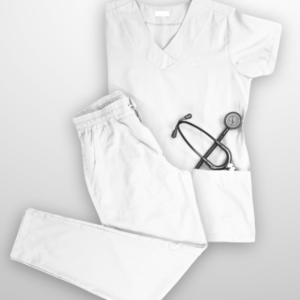  Scrub Plus Size Feminino V30 -Amarradinho- Tricoline - Branco