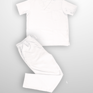 Scrub Plus Size Masculino V1 - Tricoline - Branco