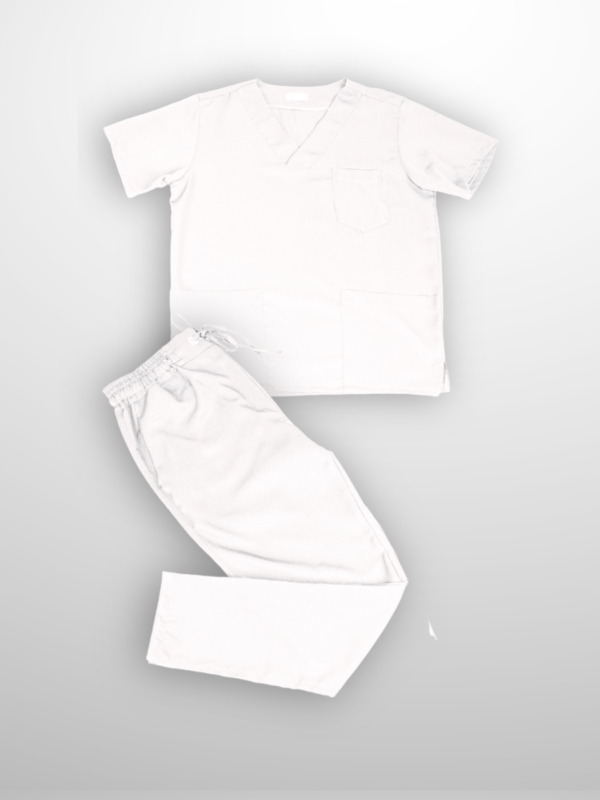 Scrub Plus Size Masculino V1 - Tricoline - Branco